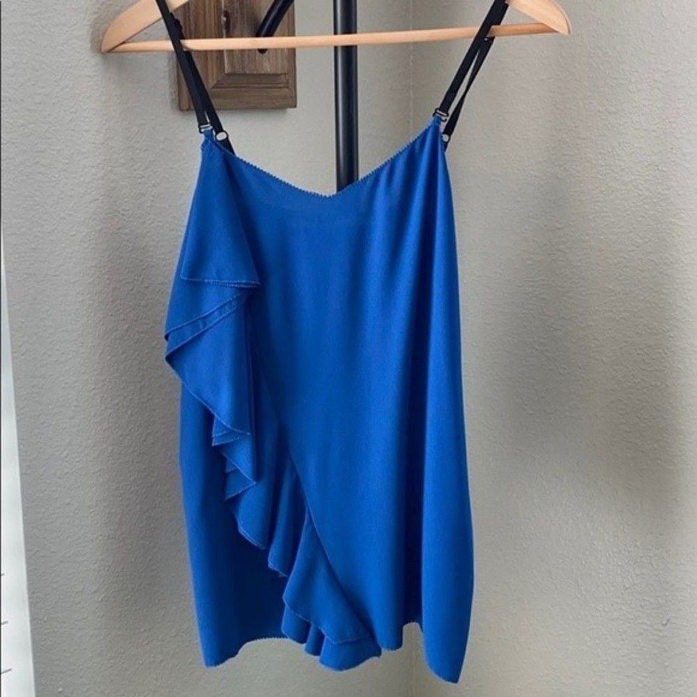 Rachel Roy Cobalt Blue Ruffle Front Cami Top (Size XS)